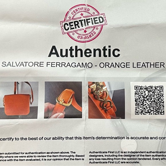 Salvatore Ferragamo Iconic Vintage Leather Crossbody in Orange - Picture 14 of 14